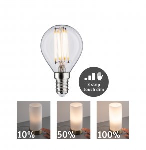 LED Filament-Tropfenlampe - 5W - E14 - 2.700K Warmweiß - touch dim