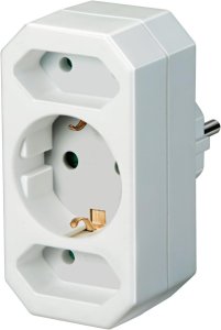 Mehrfachsteckdose - Steckdosenadapter 3-fach - weiß