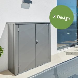 Terrassenschrank Romeo - Höhe 140 cm - im X-Design - verschiedene Ausführungen