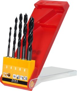 Holzspiralbohrer-Set - 5-teilig - Ø 3-8 mm 