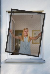 Fenster PLUS Rahmensystem - Fliegengitterfenster mit Alurahmen - max.100 x 120 cm - anthrazit