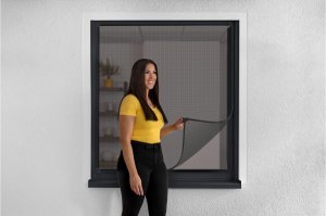 Fenster Insektenschutz MAGNETIC - Fliegengitter mit Magnetrahmen - max.130 x 150 cm - anthrazit