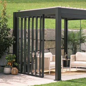 Lamellenseitenwand mit Abschlussblende - für Biohort Pergola