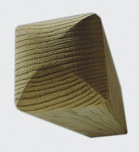 Vierkantpfosten - Dekorpfosten Kopfform 2 x rund - Kreuzholz - 11,5x11,5 cm